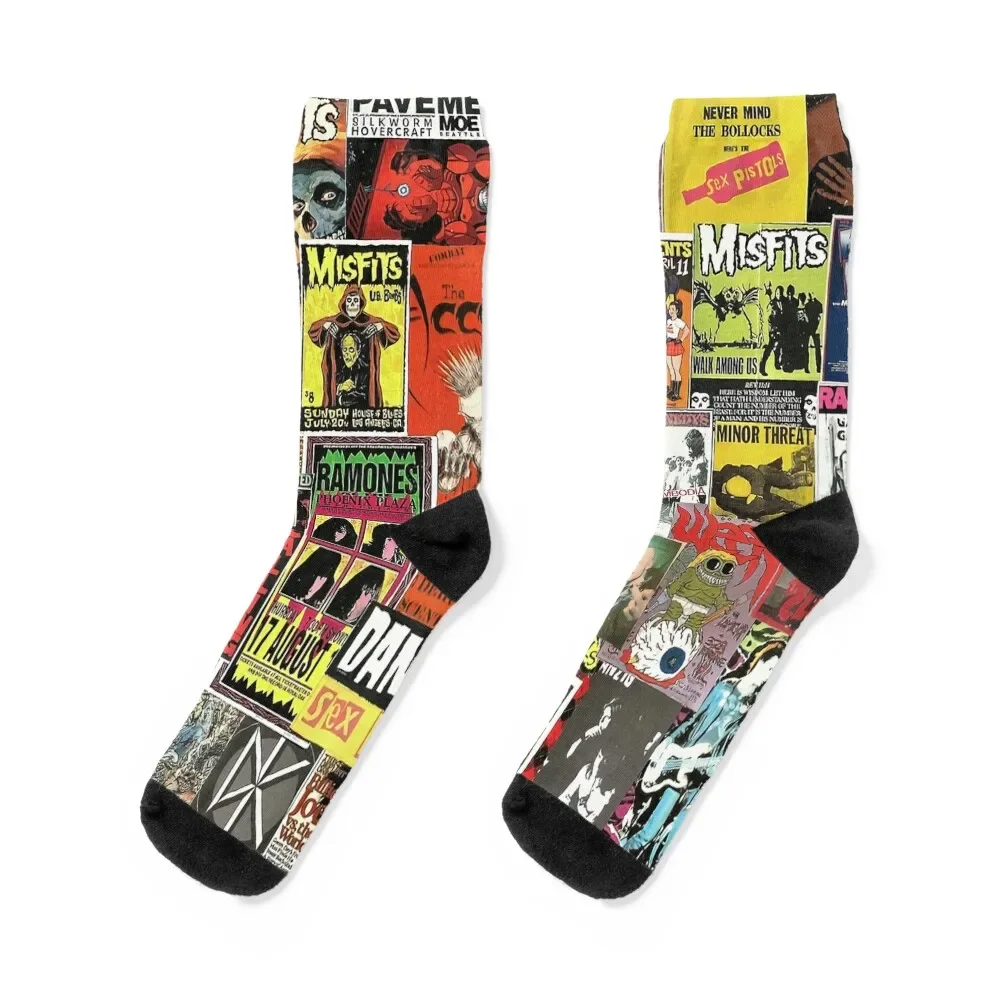 

Punk Rock Collage Socks Running cool Socks For Men Women's