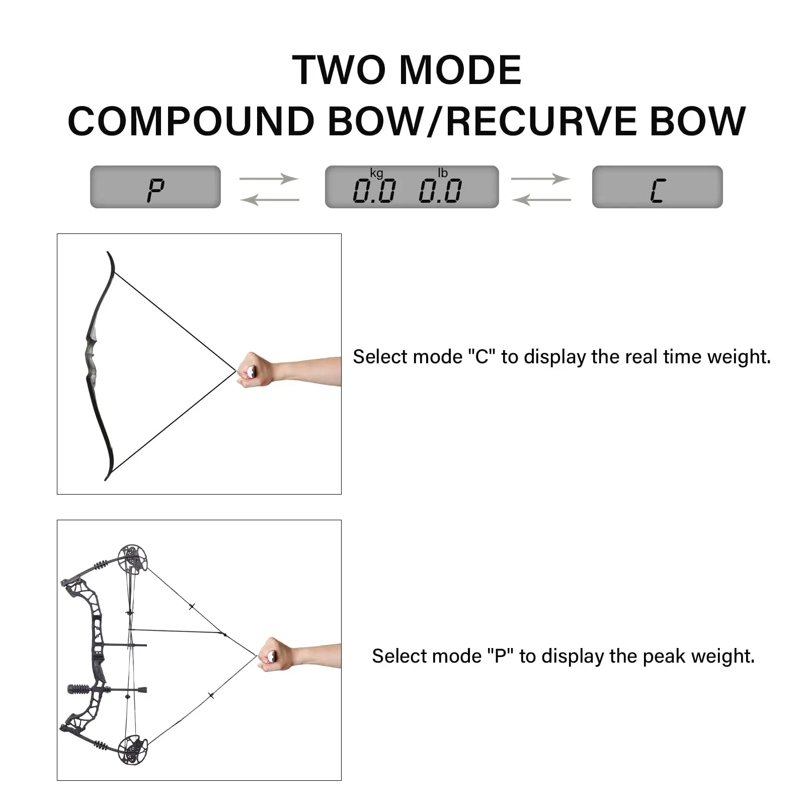 Balance Numérique Pour Arc - Mesure Poids De Tirage - Chasse Recurve Compound - Neuf