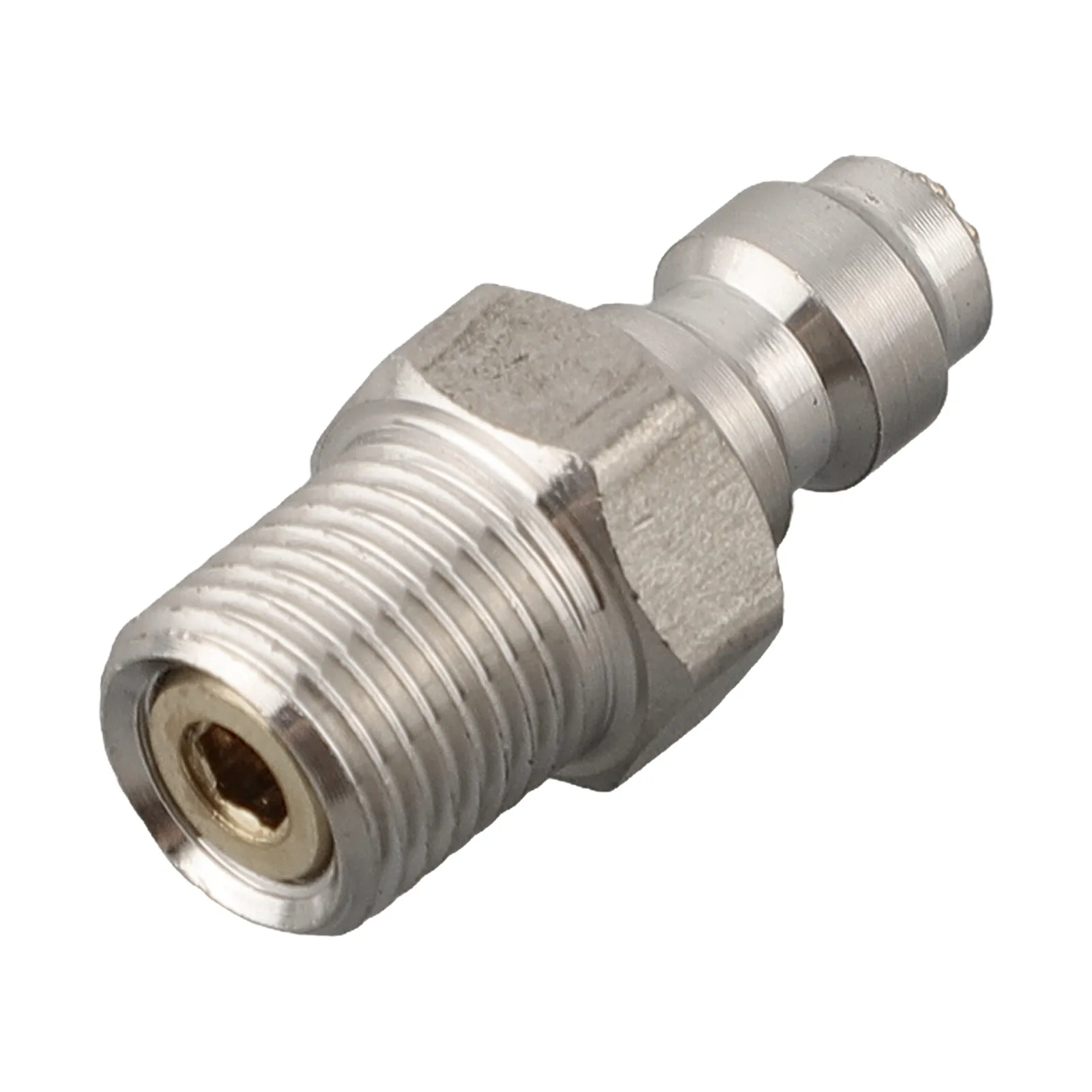 Stainless Steel Pneumatic Quick Coupler Kit For 8mm Hose With M10x1 Male Adapter And Dust Cap Silver+Black