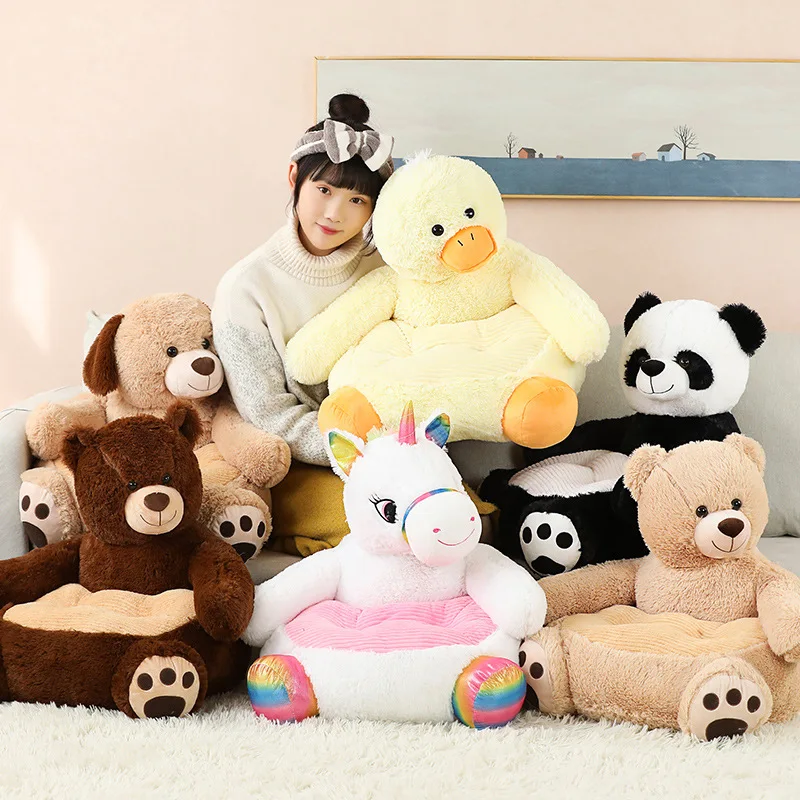 

50*50*45cm Lovely Teddy Bear Panda Unicorn Duck Kids Sofa Chair Plush Stuffed Seat Baby Nest Sleeping Bed Adult Pillow Toy
