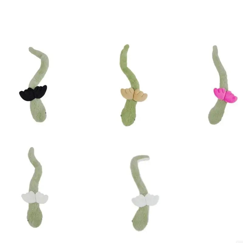 652F Stuffed Snake Toy Plush Green Bendable Figure Anime for Chinese New Year Spring Festival Photo Props
