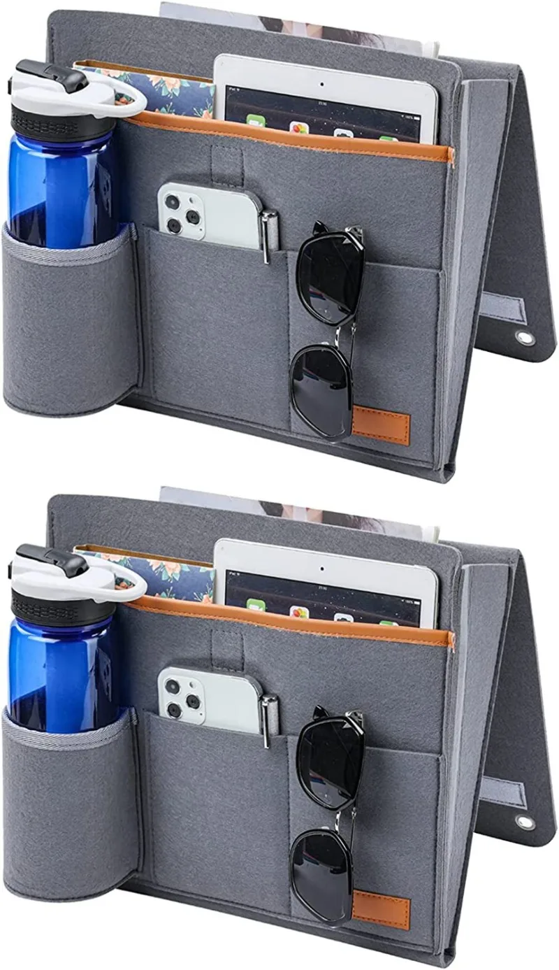 Felt Bedside Storage Bag Bedroom Dormitory Hanging Holder Sofa Books Magazines Sundires Neatening Home Office Organizer Bag