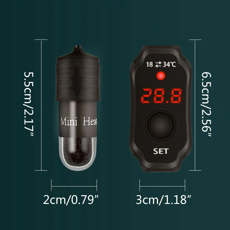 Aquarium heater rod Small Aquarium Betta Heater Adjustable Temperature USB Charging Digital Display
