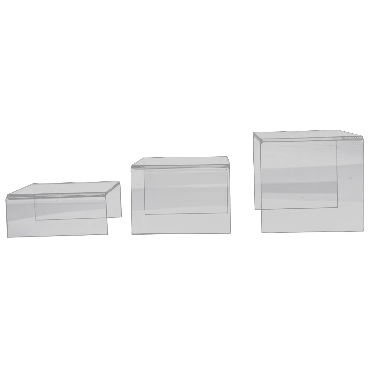 

3PC Display Stands Square Clear Display Stands Showcase Set Jewelry Makeup Holder Support For Figure Collection Acrylic 2022 NEW