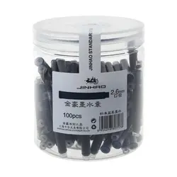 100 - Pack Premium Jinhao Fountain Pen Ink Cartridges - Black & Blue (Blue black)