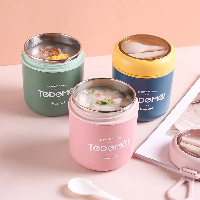 530ml Food Thermal Jar Insulated Soup Cup Thermos Containers Stainless  Steel Lunch Box Thermo Keep Hot for School Children