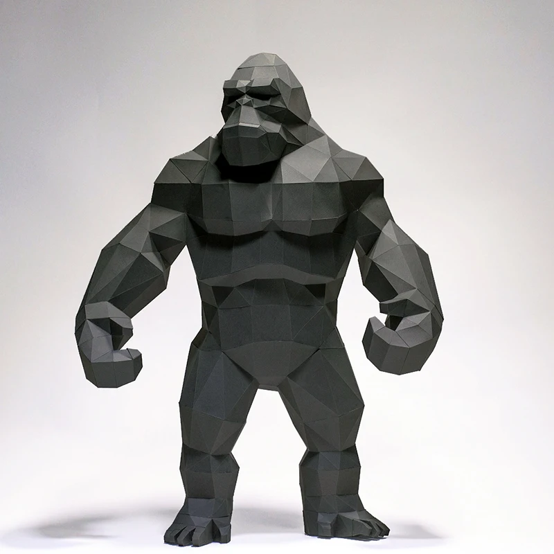 62cm Gorilla Paper Model Kit Paper Craft Origami 3D DIY Puzzles Hand Made Toy Home Decor Desk Decoration Low Poly Sculpture