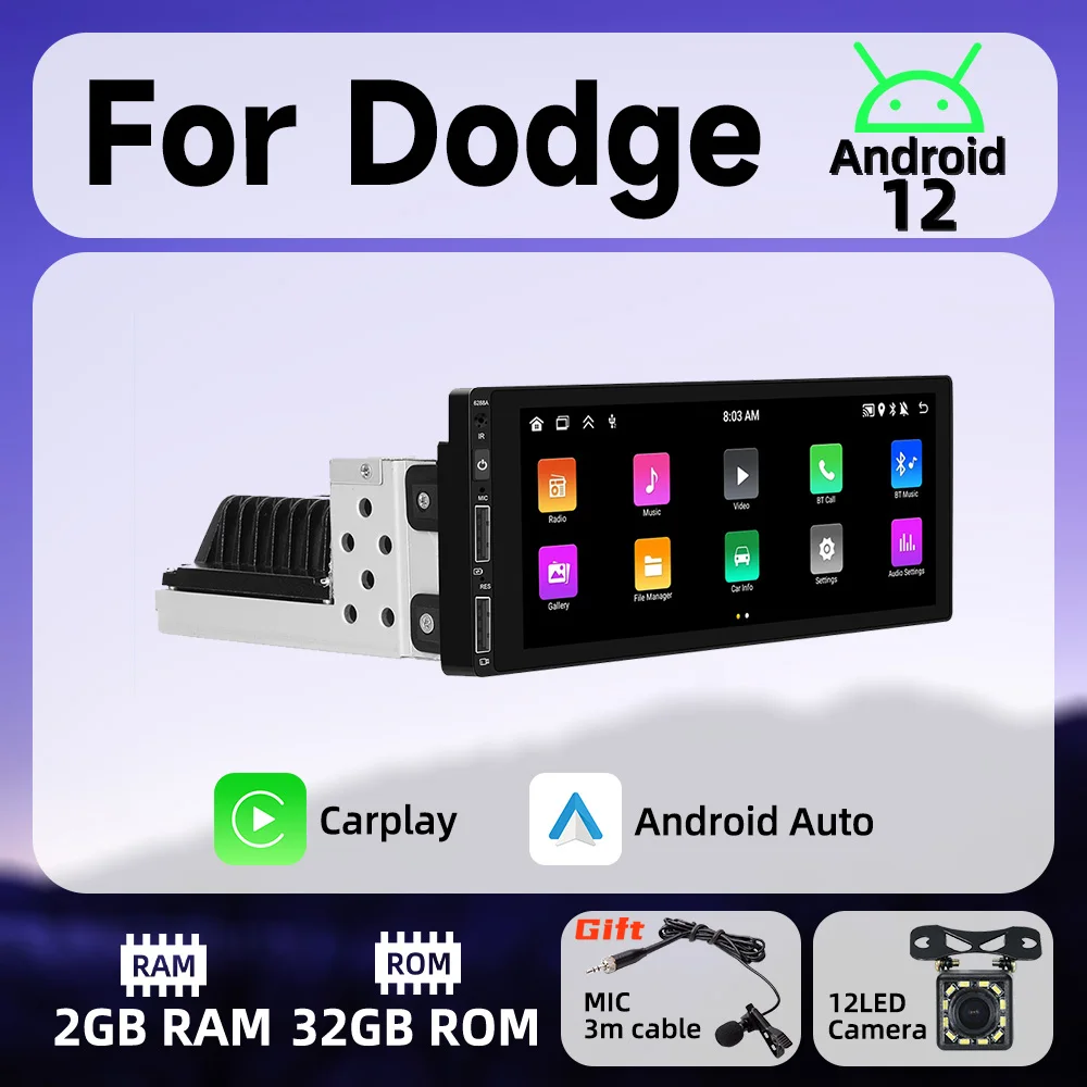 

Android Car Multimedia for Dodge 6.9 Inch Screen 1 Din Radio Stereo Head Unit Carplay Android Auto Autoradio GPS Navigation Wifi