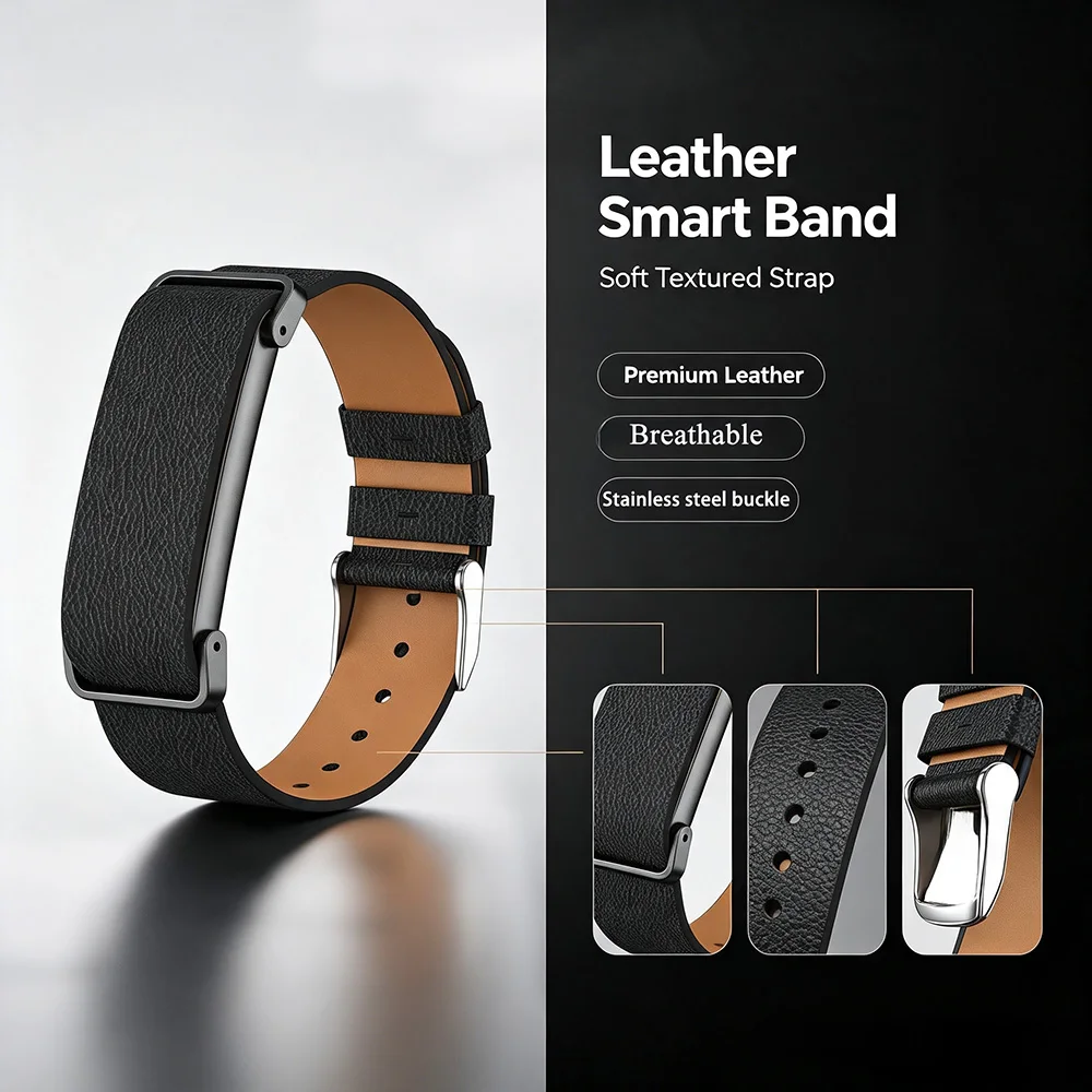 Leather-Textured Adjustable Strap - Soft Touch Daily Accessory Replacement Band