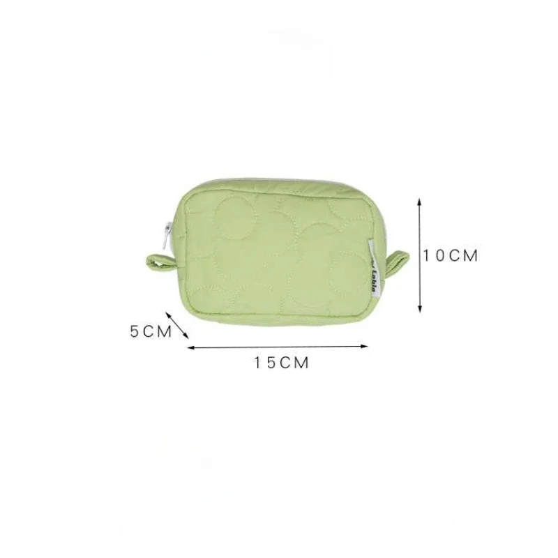 Ins Cute Fabric Pouch Bags Candy Color Cosmetic Bag for Women Girls Airpods Stationery Pencil Zipper Jewelry Kawaii Makeup Pouch 5