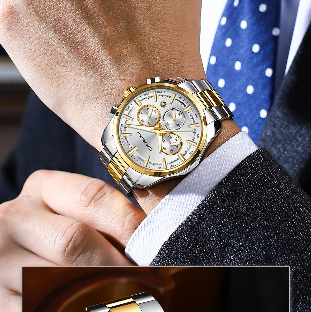 Reloj deportivo multifunción de acero inoxidable para hombre, de cuarzo, con manecillas luminosas._voghion.com