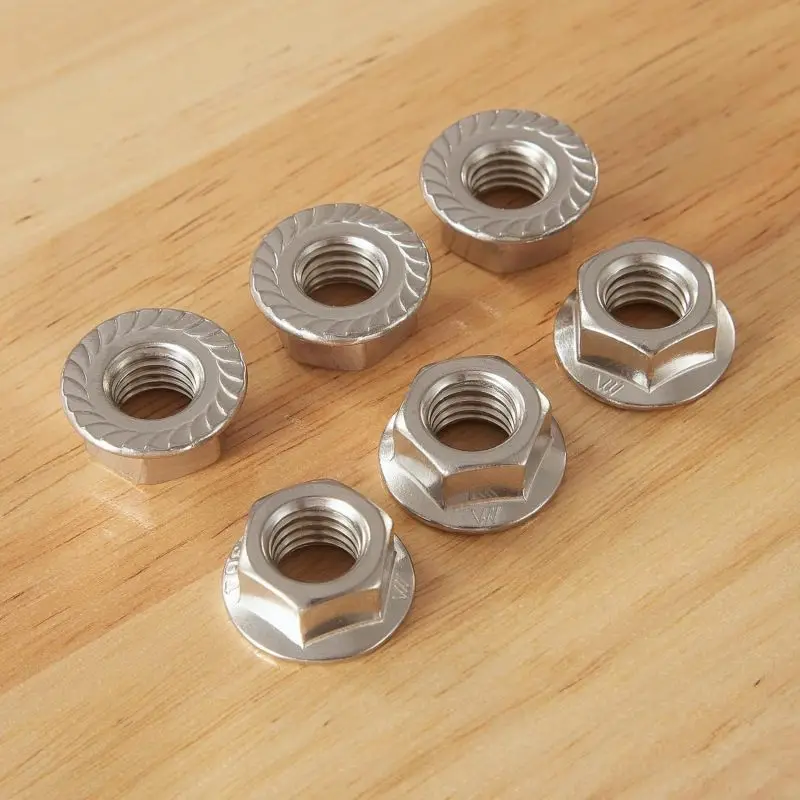 100-teiliges Edelstahl-Sechskant-Flanschmuttern-Set M3-M10, für die Wartung von Maschinenteilen und für den Bau im Außenbereich. – Detail 7