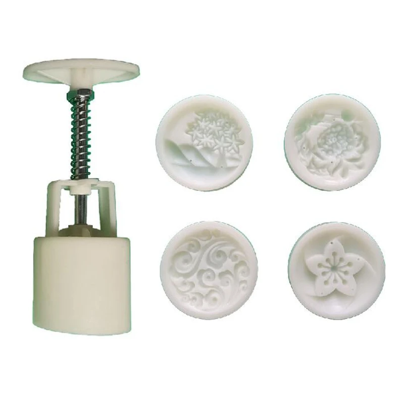 

50g Flower Plastic Mooncake Molds Mooncake Mold DIY Baking Accessories Kitchen Gadget for Mid-Autumn Festival M76D