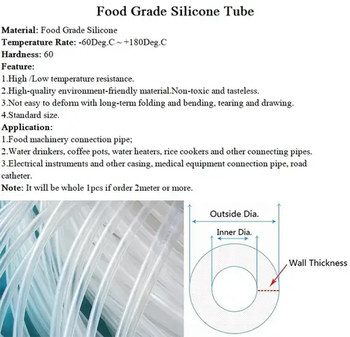 1/5 Meters Food Grade Clear Transparent Silicone Rubber Hose ID 0.51 2 3 4 5 6 7 8 9 10 12mm O.D Flexible Nontoxic Silicone Tube - Image 2