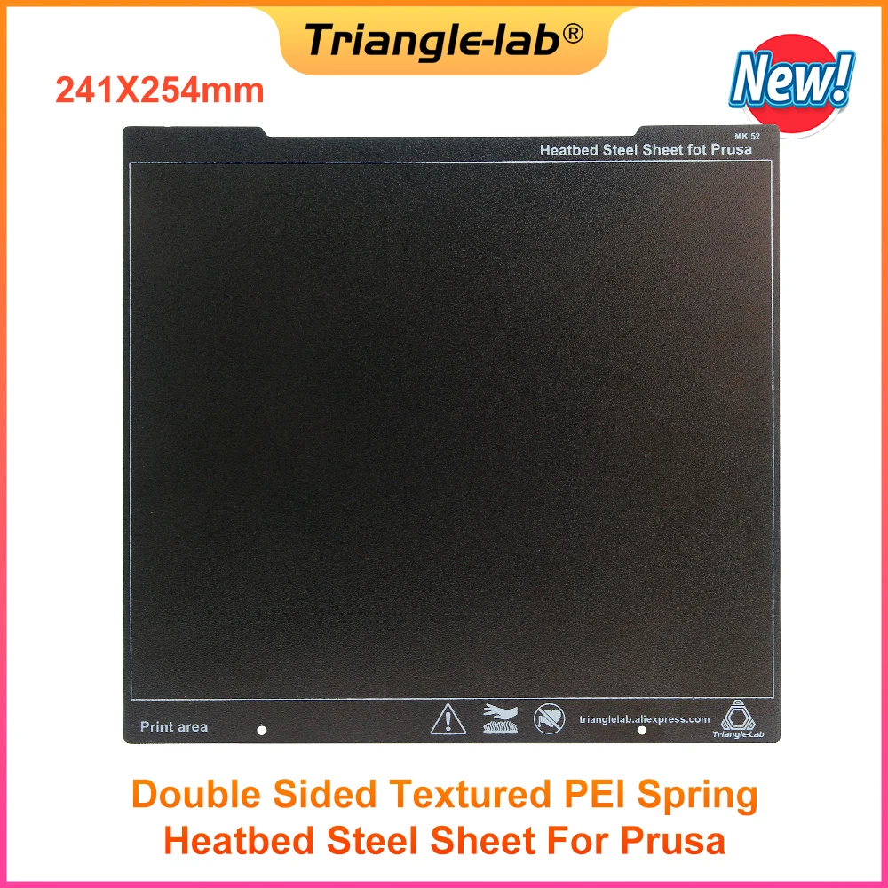 Trianglelab-double Sided Texturizado Pei Primavera Heatbed Chapa de Aço Impressão Base Prusa i3 Mk2.5s Mk3 Mk3s 241×254 mm Novo