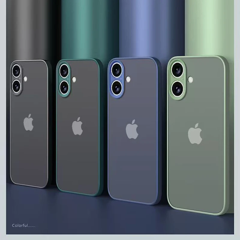 Luxury Armor Shockproof Translucent Matte Hard Phone Case Cover