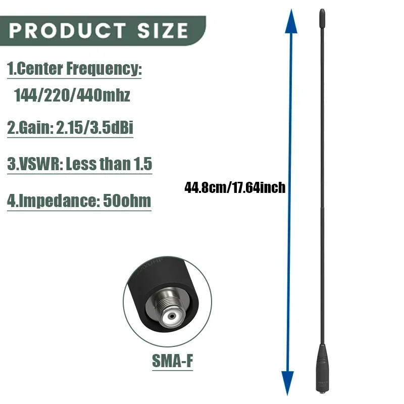 NA-320A Antenna Originale Nagoya Tri-Band SMA-Femmina 144-220-440Mhz Antenna Morbida Frusta Per Retevis RA685 RT86 RT5 RT22 H-777 Radio - immagine 4