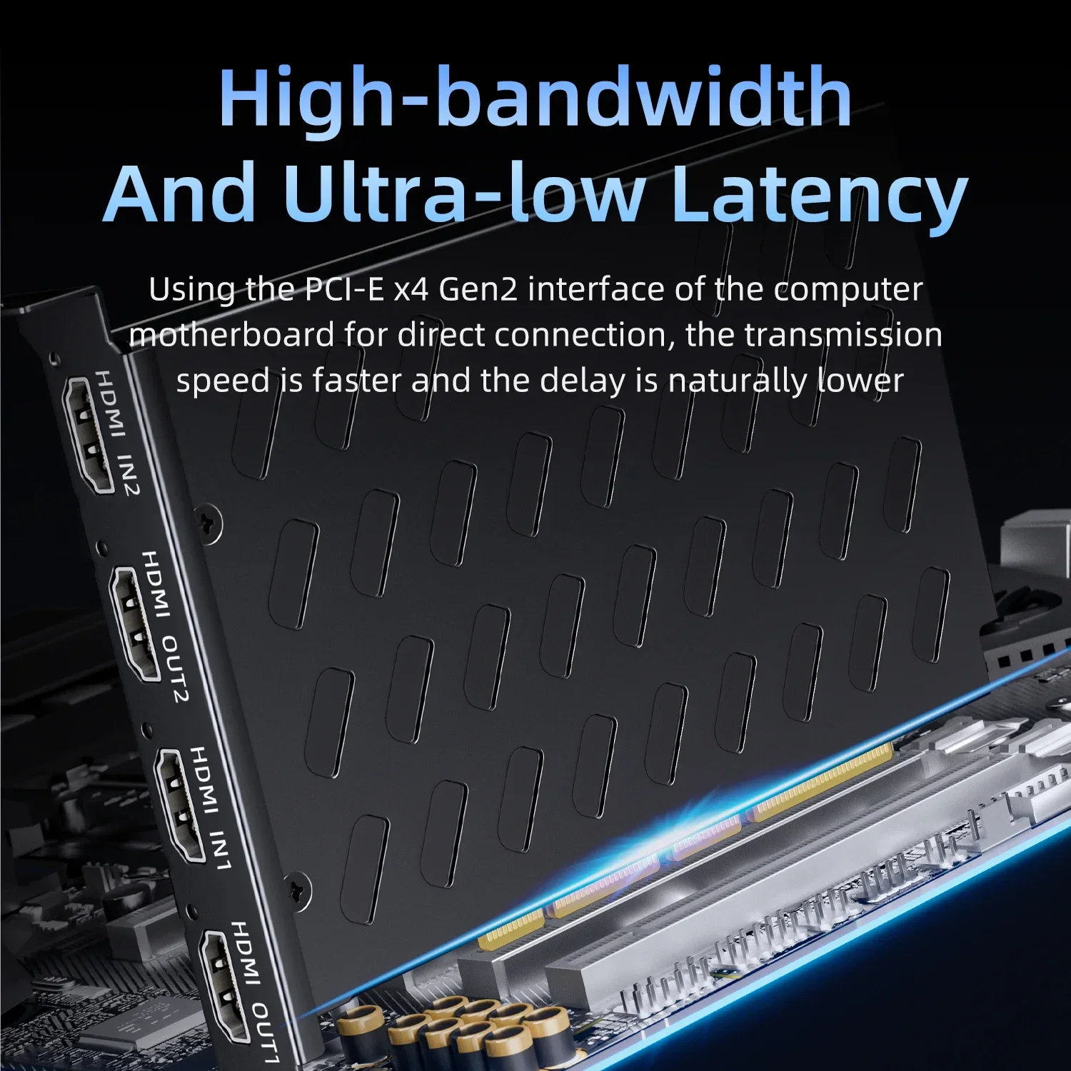 유니쉰 2채널 4K60 4K PCI-e 인터페이스 비디오 캡처 카드 장비