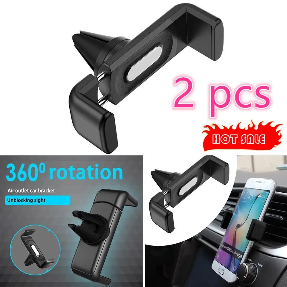 

2x Universal Cellphone Holder Car Air Outlet Mount Clip For Mobile Phone Holder ABS Car Mount Phone Support Interior Accessories