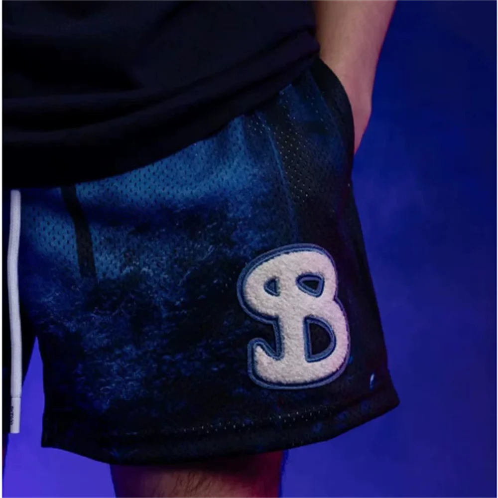 BUCKETQUAD basketball shorts men's Christmas Eve ghost loose mesh quick drying vacation travel training running fitness pants