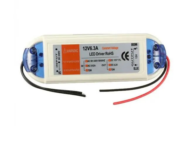 Illuminazione Di Alta Qualità 12V 6.3A 72W 100V-240V Per Trasformatori Safy Driver Per Alimentatore A Strisce Led Driver Led Nuovo Arrivo