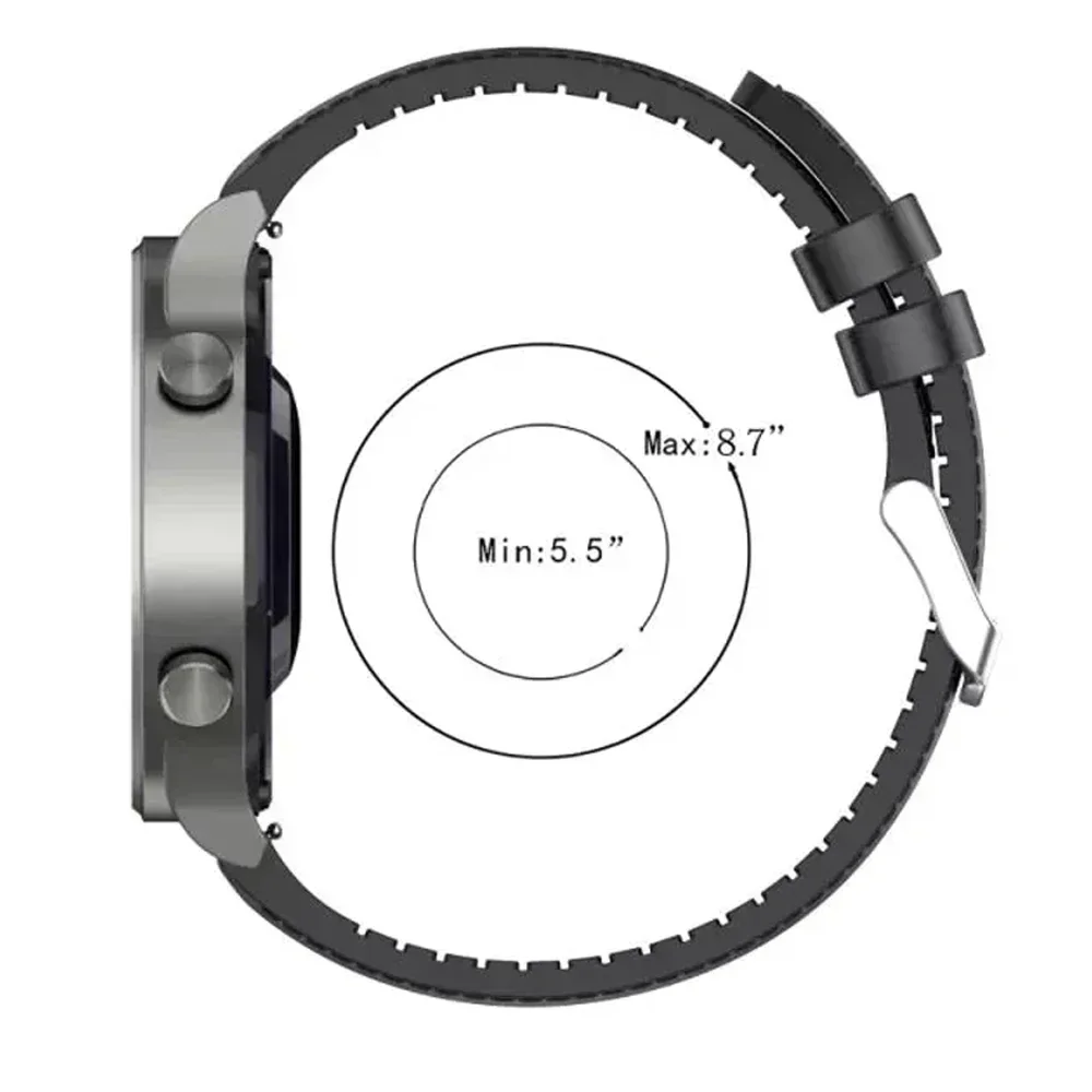 Premium 22mm Silicone Leather Smart Watchband Strap