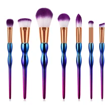

7pcs Gourd Makeup Brush Kit Colored Handle Nylon Brush Hair Cosmetic Tools Kit