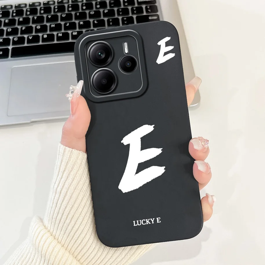 Cute Letters Soft Silicone Phone Case - Global Cover for Xiaomi Redmi Note 14 2025