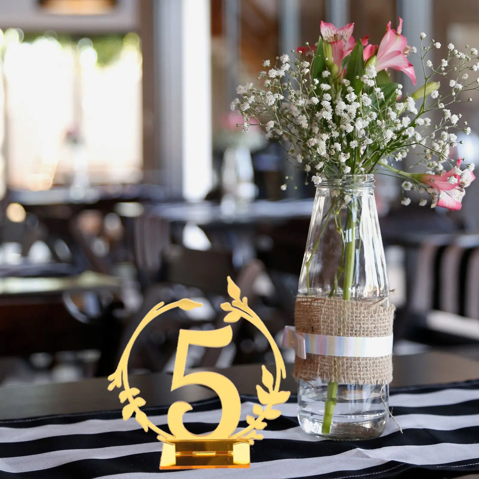 10Pcs Acrylic Table Number Plate For Banquets Restaurants Reserved Signs Place Cards Seating Card Holders Festive Supplies