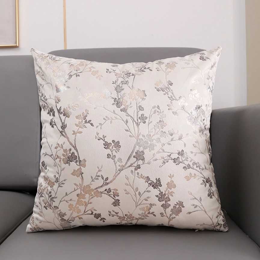 Beige Golden Living Room Cushion Decorative Cushions Silver Sofa
