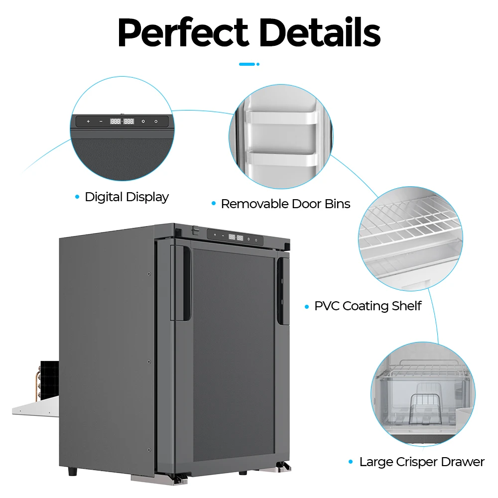 Alpicool R85 12v Rv Fridges Mini Car Refrigerator for Rv Boat Dual Use Compressor Cooler Portable Car Fridge