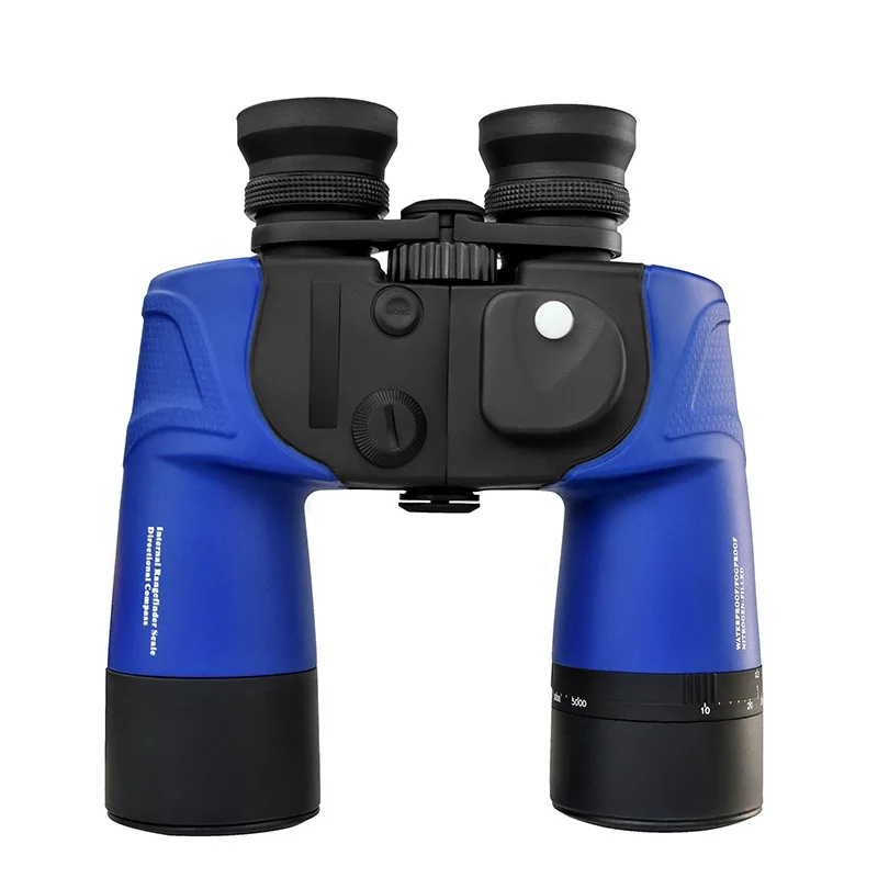 

7X50 Marine Binoculars IPX7 Waterproof for Boating with Illuminated Rangefinder and Compass BAK4 Prism FMC Military