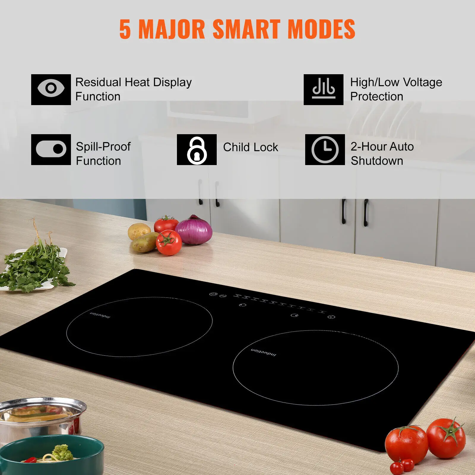 Electric Dual Digital Induction Cooker Cooktop Countertop Burner Hot Plate