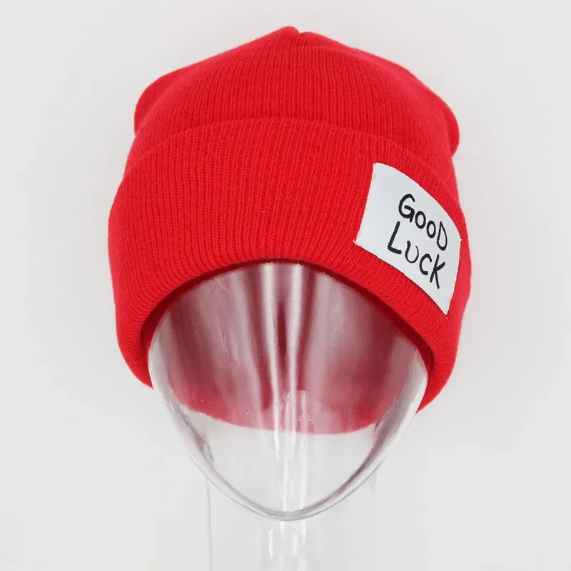 Anime Game Good Luck Wool Knitted Hat Cosplay Red Bell Shaped Bucket Cap Unisex Costume Prop Accessories cosplay hat cosplay prop accessories