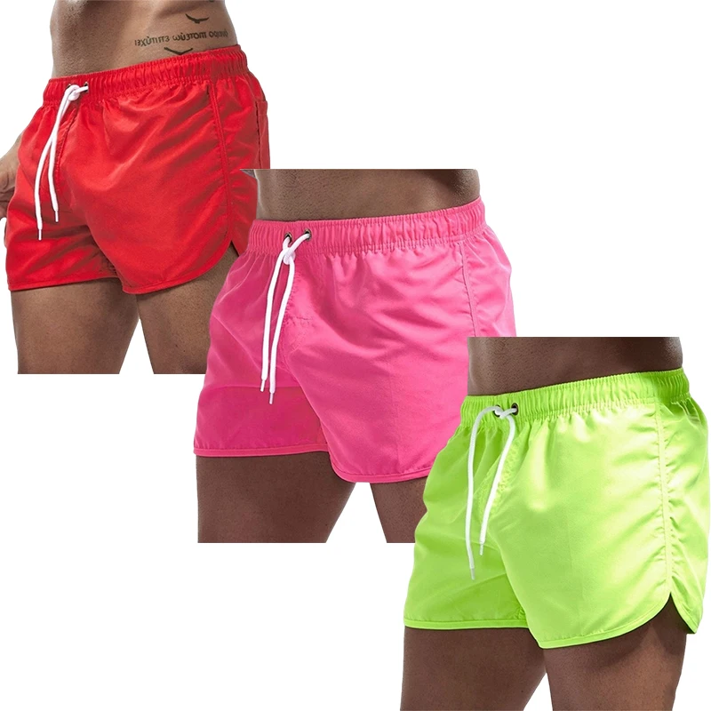 3 Pack Men's Beach Shorts Summer Casual Fashion Board Shorts for Man Running Cycling Fitness Shorts Gym Athletic Short Pants 3