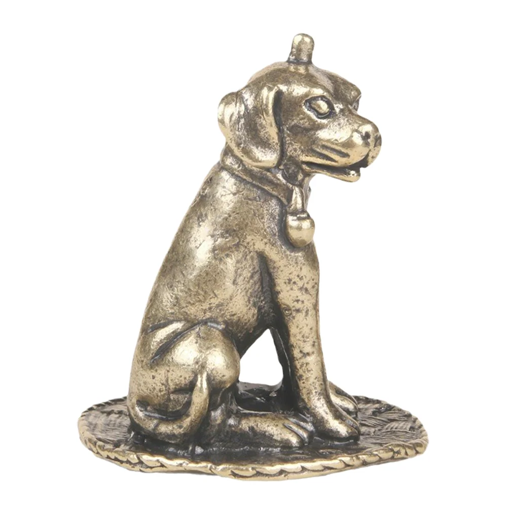 

Retro Puppy Ornaments Brass Dog Cabinet Statue Craft Figurine Vintage Animal Statues Animals Decor