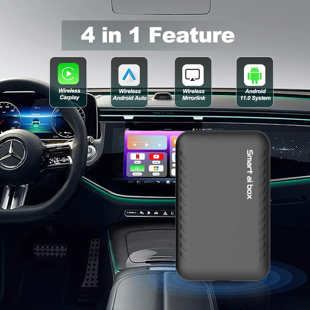 ワイヤレスcarplay ai Box, Android 11,マジック,2.0,アダプター 