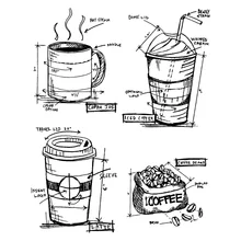 

Multiple Styles Coffee Cup Transparent Clear Silicone Stamps for DIY Scrapbooking/Card/handwork Fun Decor Supplies 11*16cm