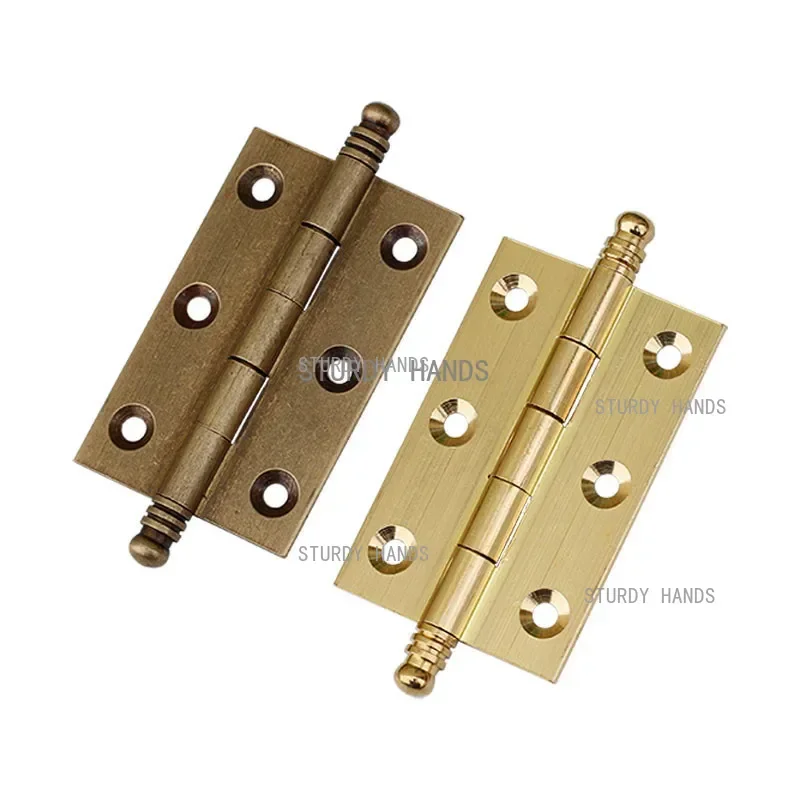 Antique Brass Door Hinges 4Pcs 2/2.5/3 inch for Wooden Box Furniture
