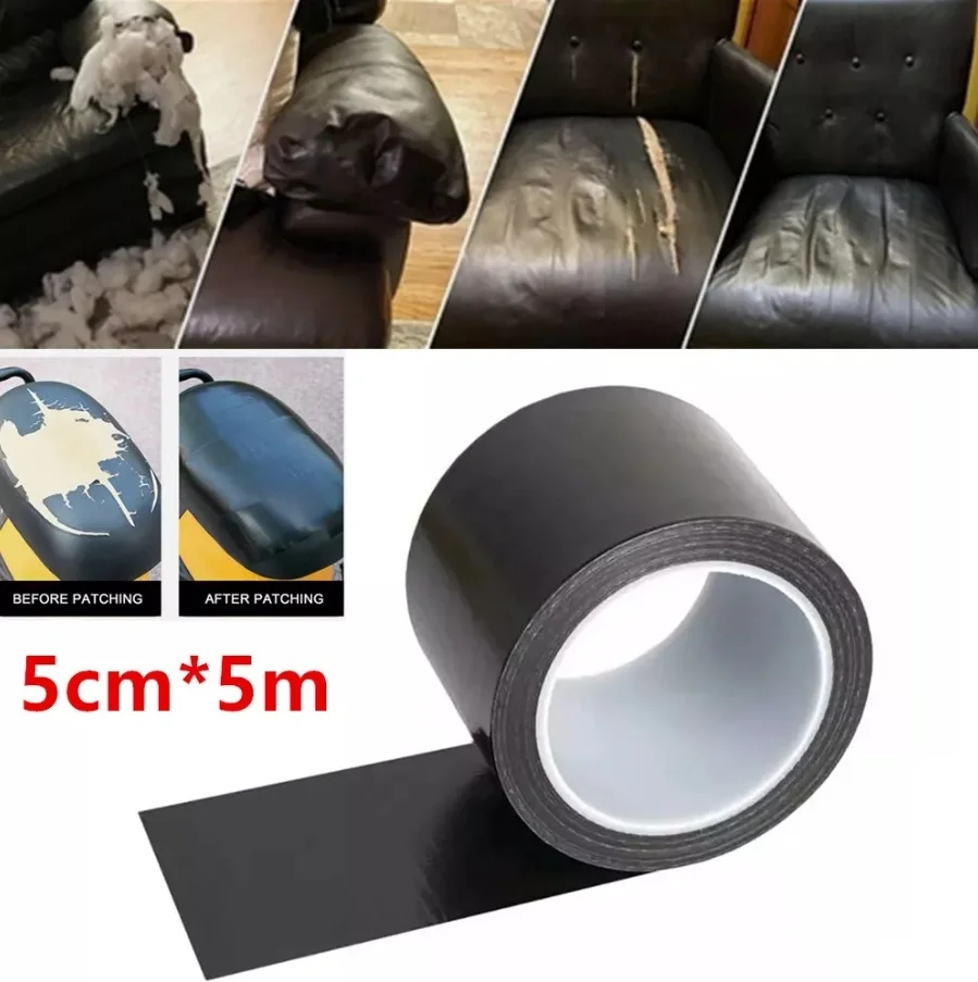 Leather Vinyl Repair Kit Black Filler Restore Car Seat Couch Sofa Patch Tape
