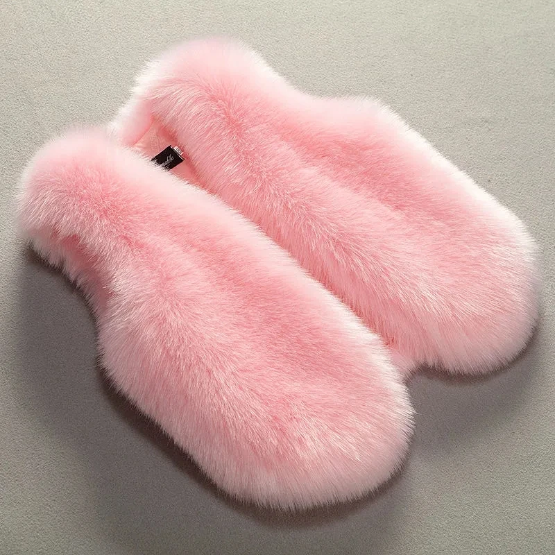 Winter Autumn Plush Outerwear Girl Vest Baby Sleeveless Jacket Fashionable Children's Vest Imitation Fur Baby Girl Waistcoat
