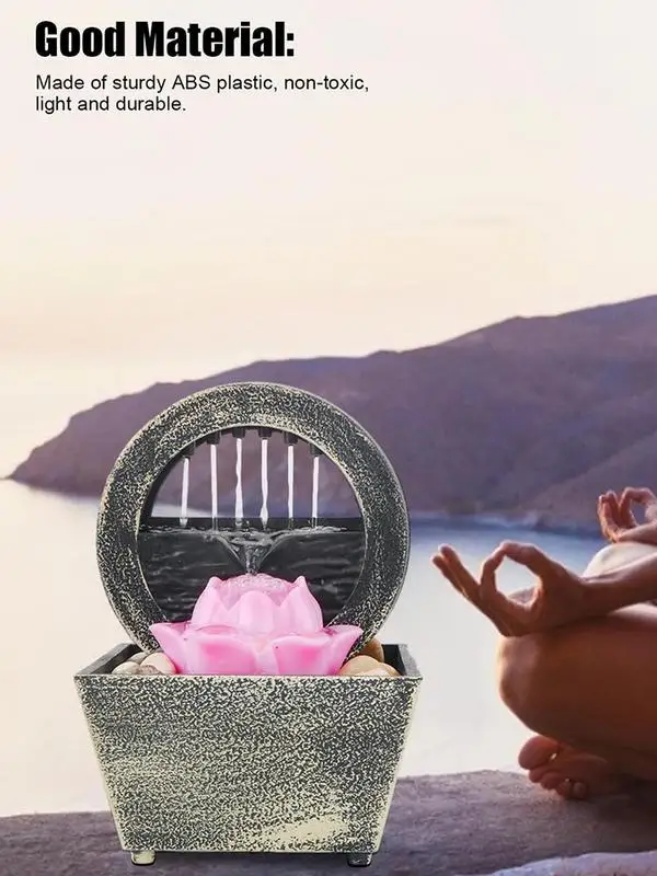 

Старинный Настольный маленький фонтан дзен, украшение на удачу, ландшафтное украшение для офиса, спальни, релаксации, медитации