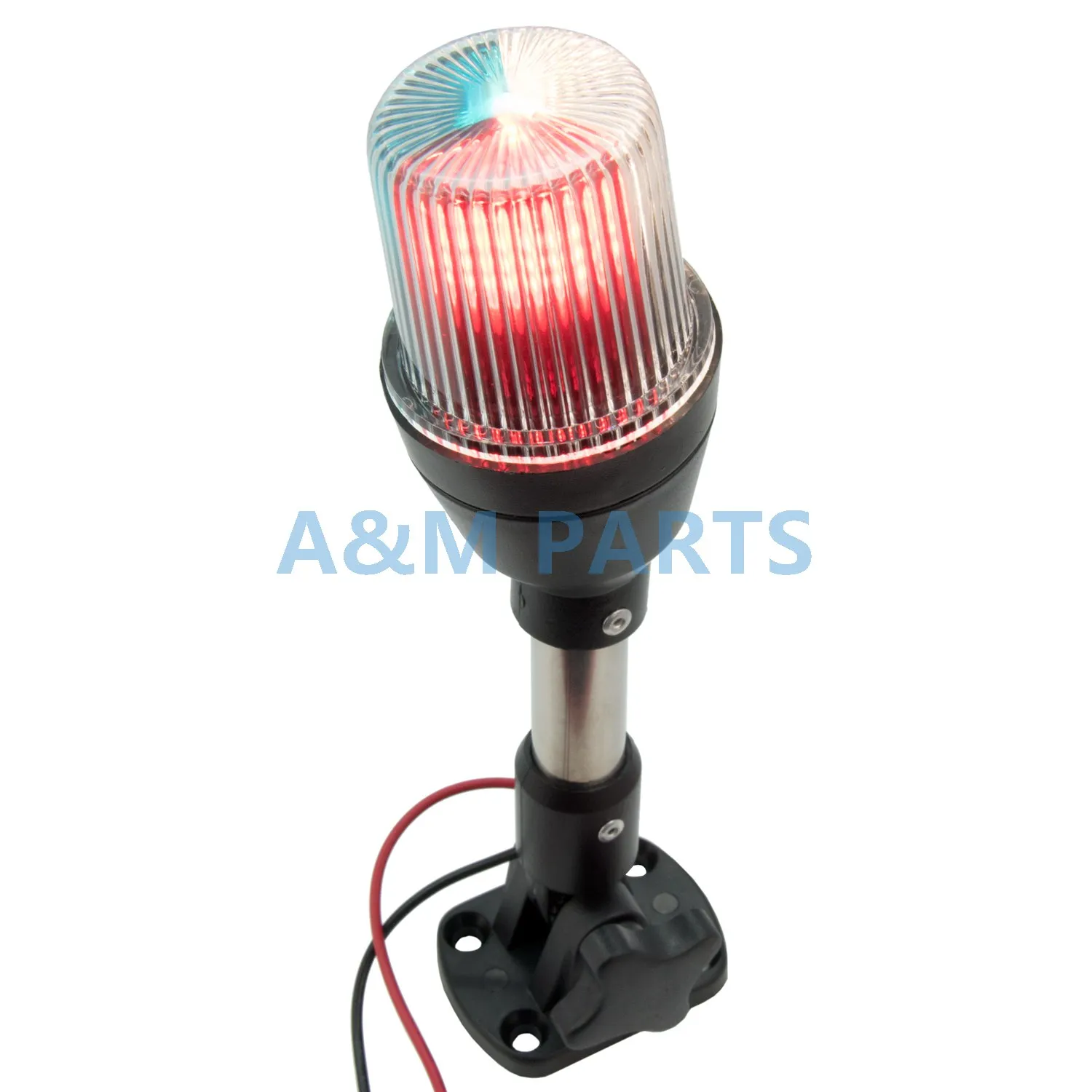 12v Marine Boat Adjustable Tri Color Pole Navigation Light Stainless