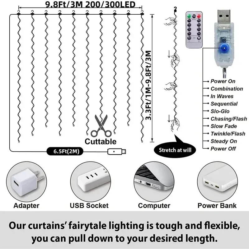 3M USB String Light Fairy Garland For Wedding Party Decoration