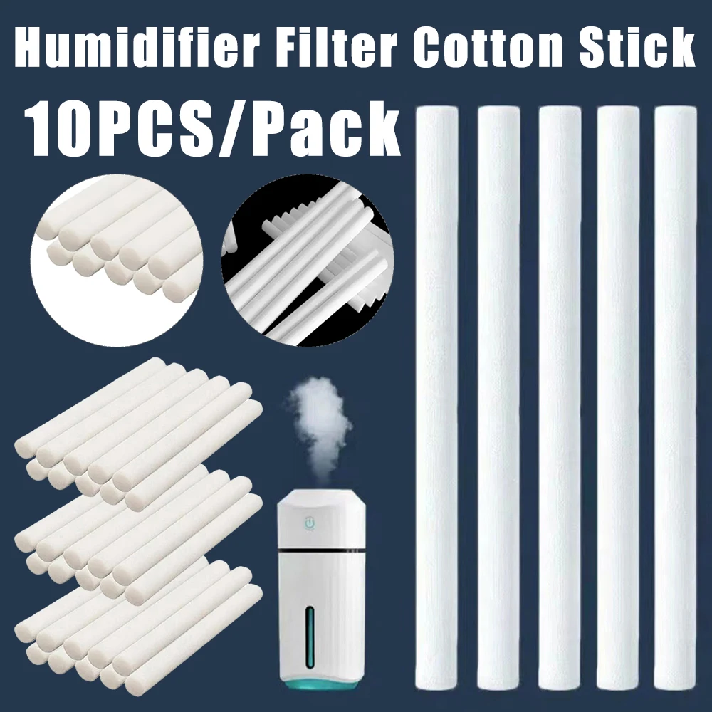 10PCS/Set Humidifier Filter Cotton Core Swab 8mmx80mm/90mm/100mm Cotton Sponge Stick Air Purify Humidifier Aroma Diffuser Filter humidifier filter cotton sponge stick