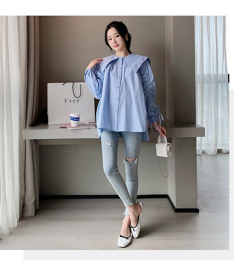 Jeans Camisas De Maternidad Blusa Blanca DiseÃ±os De Blusas Para