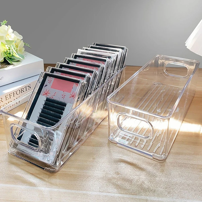 Transparent Eyelash Storage Box Makeup Organizer False Eyelashes Glue Pallet Holders Grafting Eyelashes Extension 1