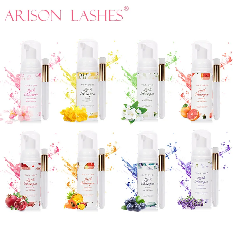 Arison 60Ml Extension Ciglia Pennello Shampoo Kit Eye Lash Lift Pulizia Schiuma Pompa Design Nessuna Stimolazione Trucco Pennello Pulito
