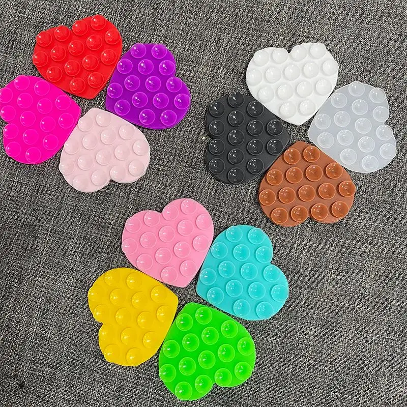 Heart Suction Cup Phone Stand - Sticky Silicone Grip Holder