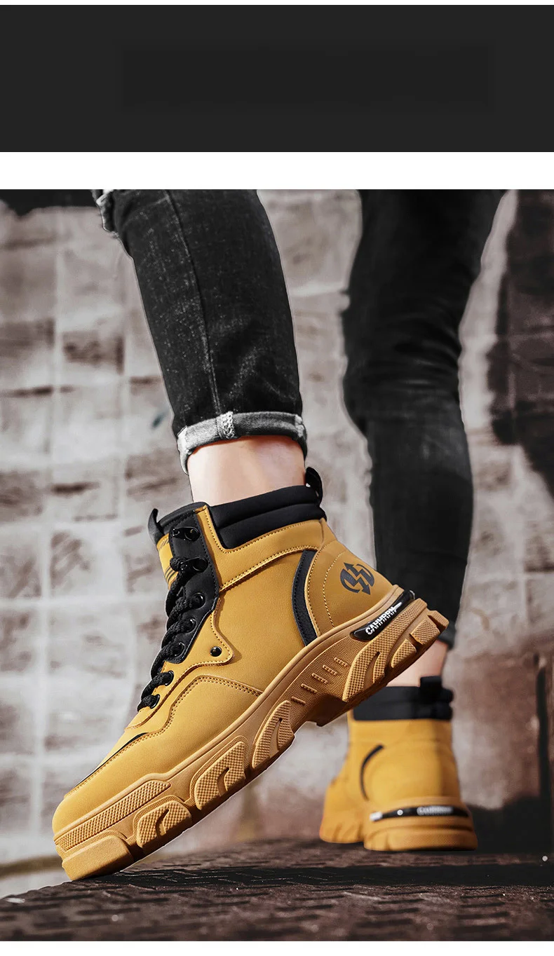 Scarpe da lavoro casual per uomo Autunno Inverno Caldo Pelliccia Più stivali retrò Resistente all'usura Tempo libero Comodo Stile vintage Stivali Uomo All'aperto_voghion.com